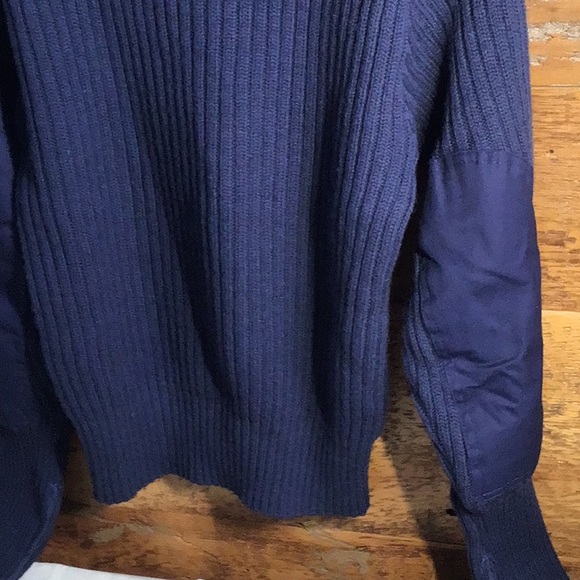 DSCP GUARDIAN COLLECTION Navy Blue military Sz 40 R Ribbed V-Neck wool Sweater - Picture 6 of 10